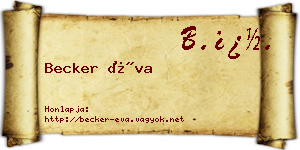 Becker Éva névjegykártya